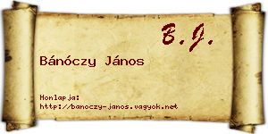 Bánóczy János névjegykártya