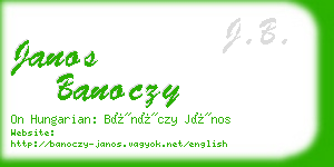 janos banoczy business card